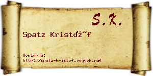 Spatz Kristóf névjegykártya